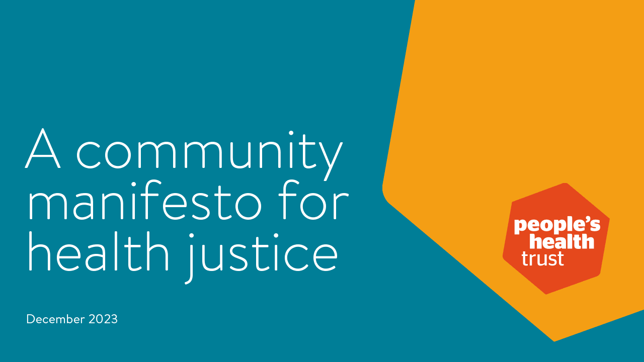 Our community manifesto for health justice publishes today