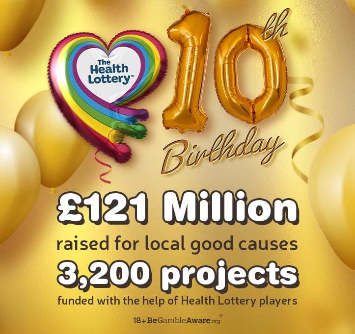 The Health Lottery's tenth birthday graphic