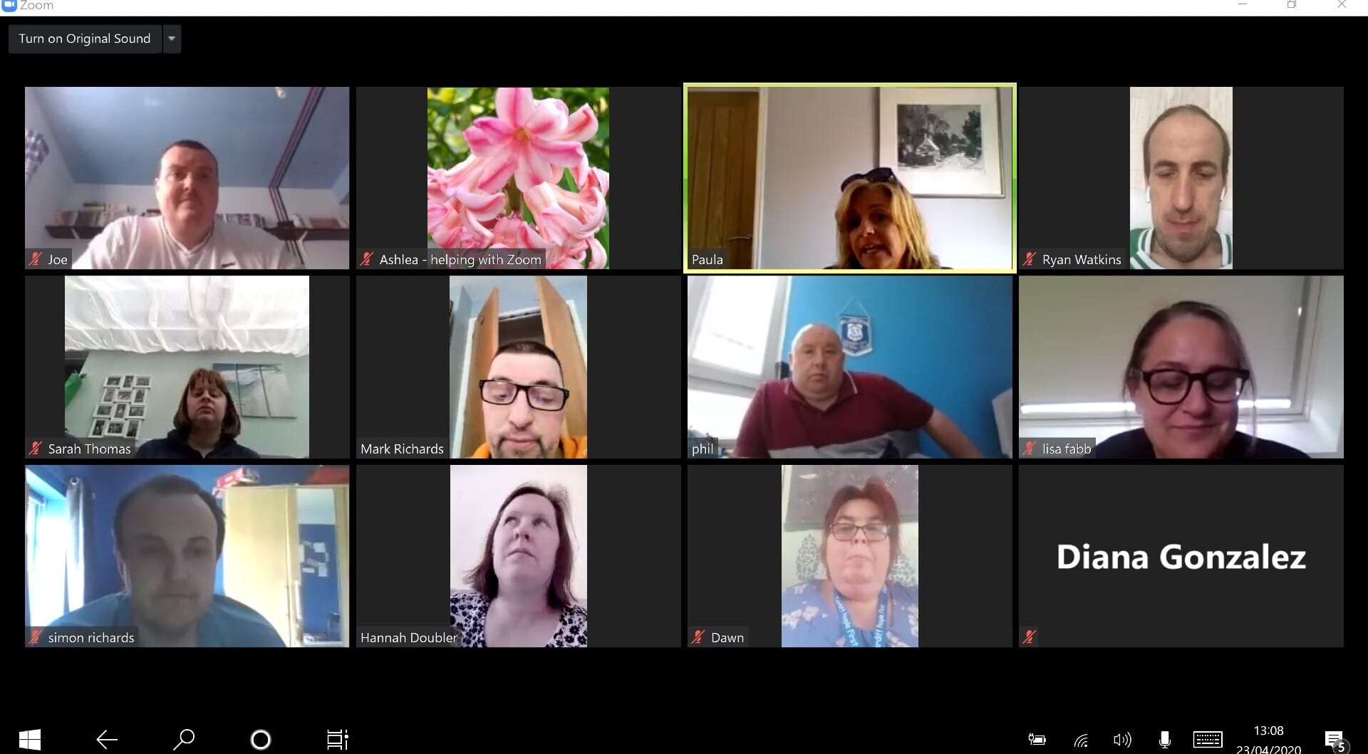 Project members during an online heritage course.