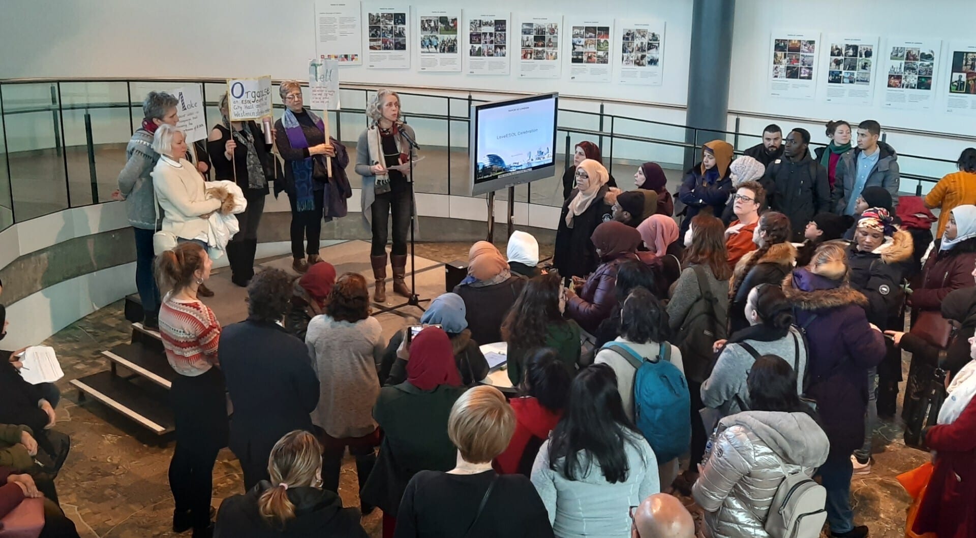 Members of EFA London's 'Project for Change' project attend an event at London City Hall