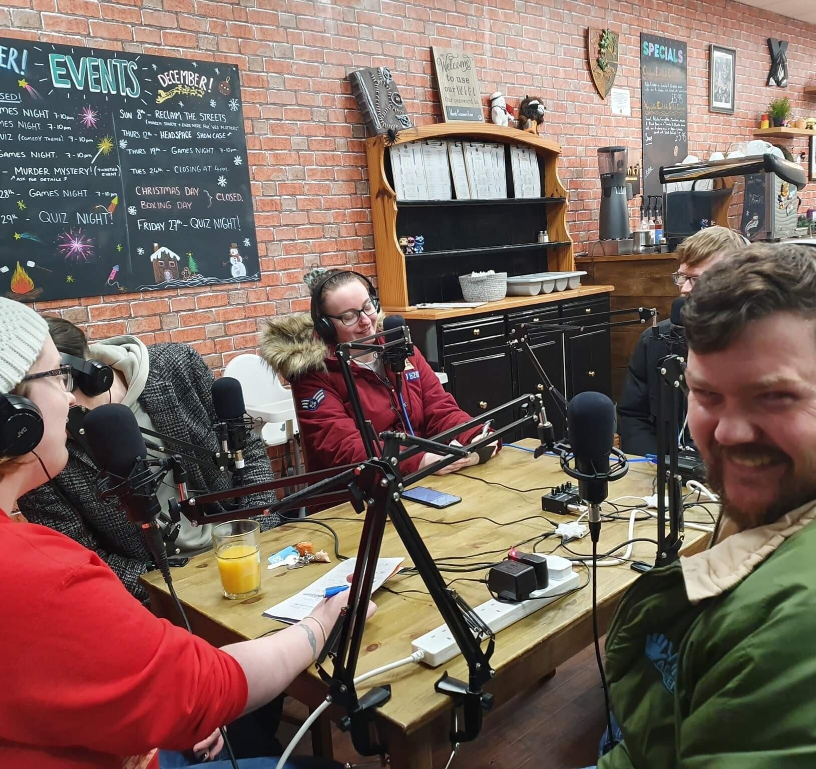 Members of Headspace Bolton CIC's 'Headspace Comedy Collective' project record their monthly podcast.