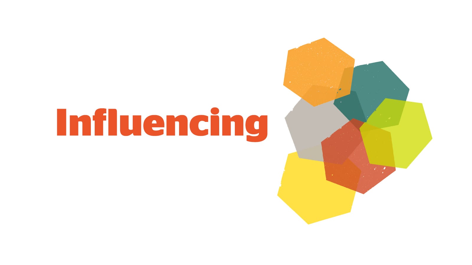 The word Influencing as a graphic