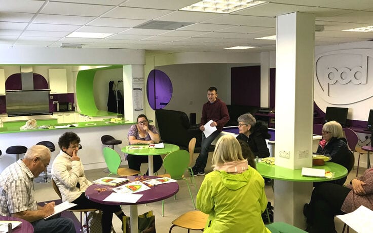 Local Conversation project members meet at the Hub in Holyhead