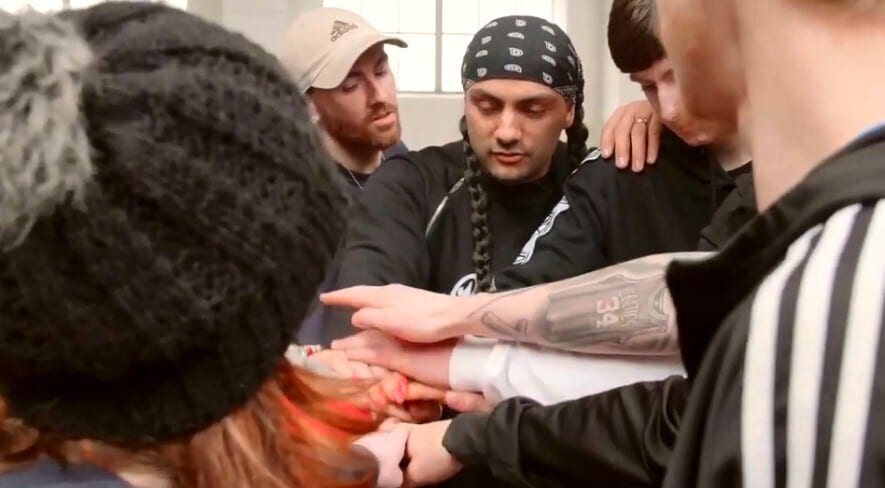 Members of Street Factory CIC's 'Hip Hop into the lights' project