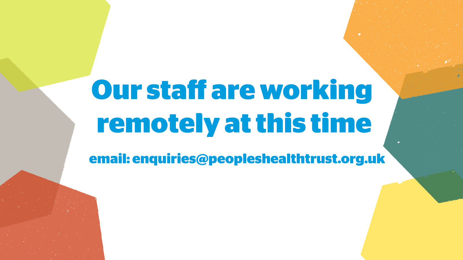 Our staff are working remotely at this time graphic