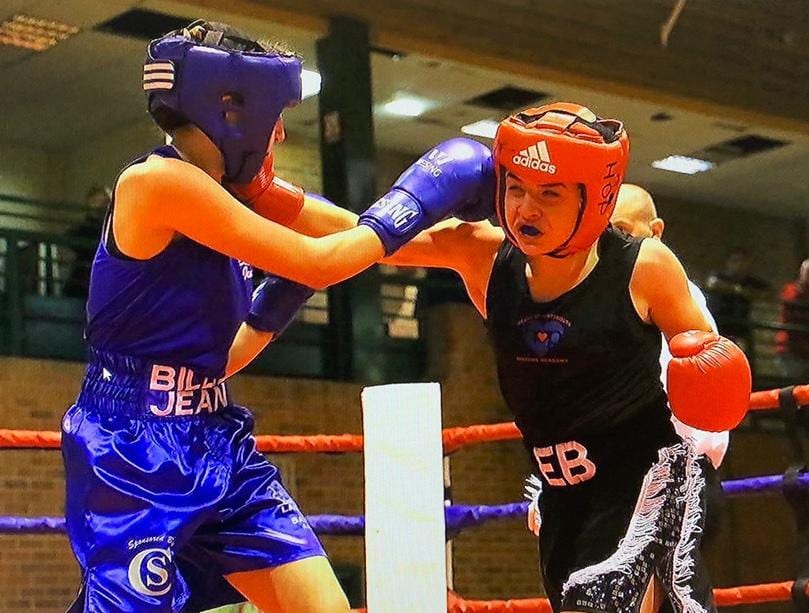 Two young people boxing with Heart of Portsmouth Boxing Academy