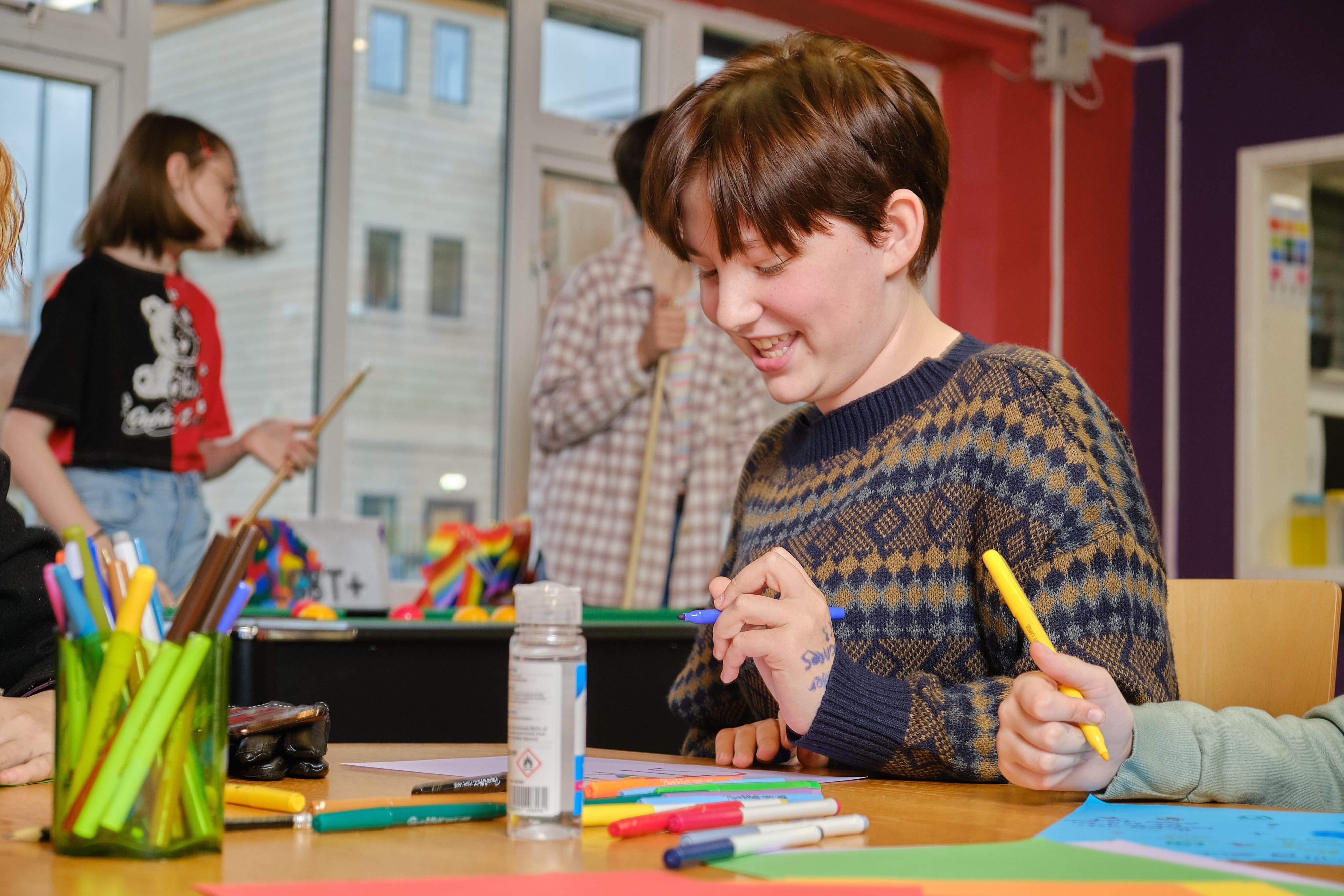 Person doing arts activities